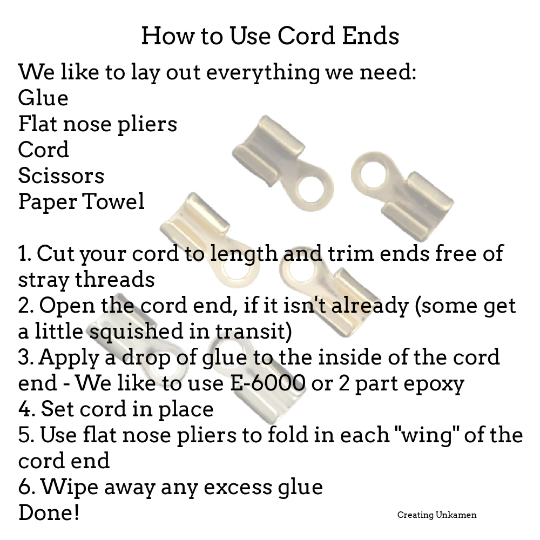 How to Use Fold Over Cord Ends Creating Unkamen