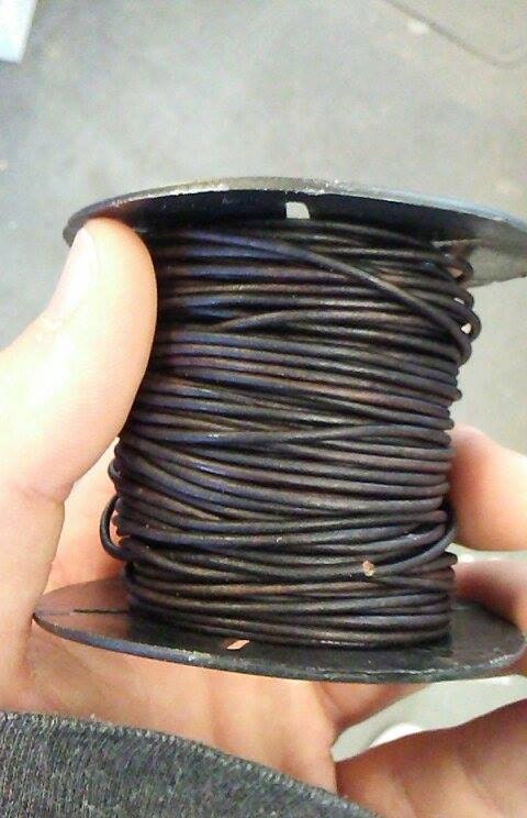 1.5mm Natural Dyed Dark Brown Indian Leather Cord - By The Yard