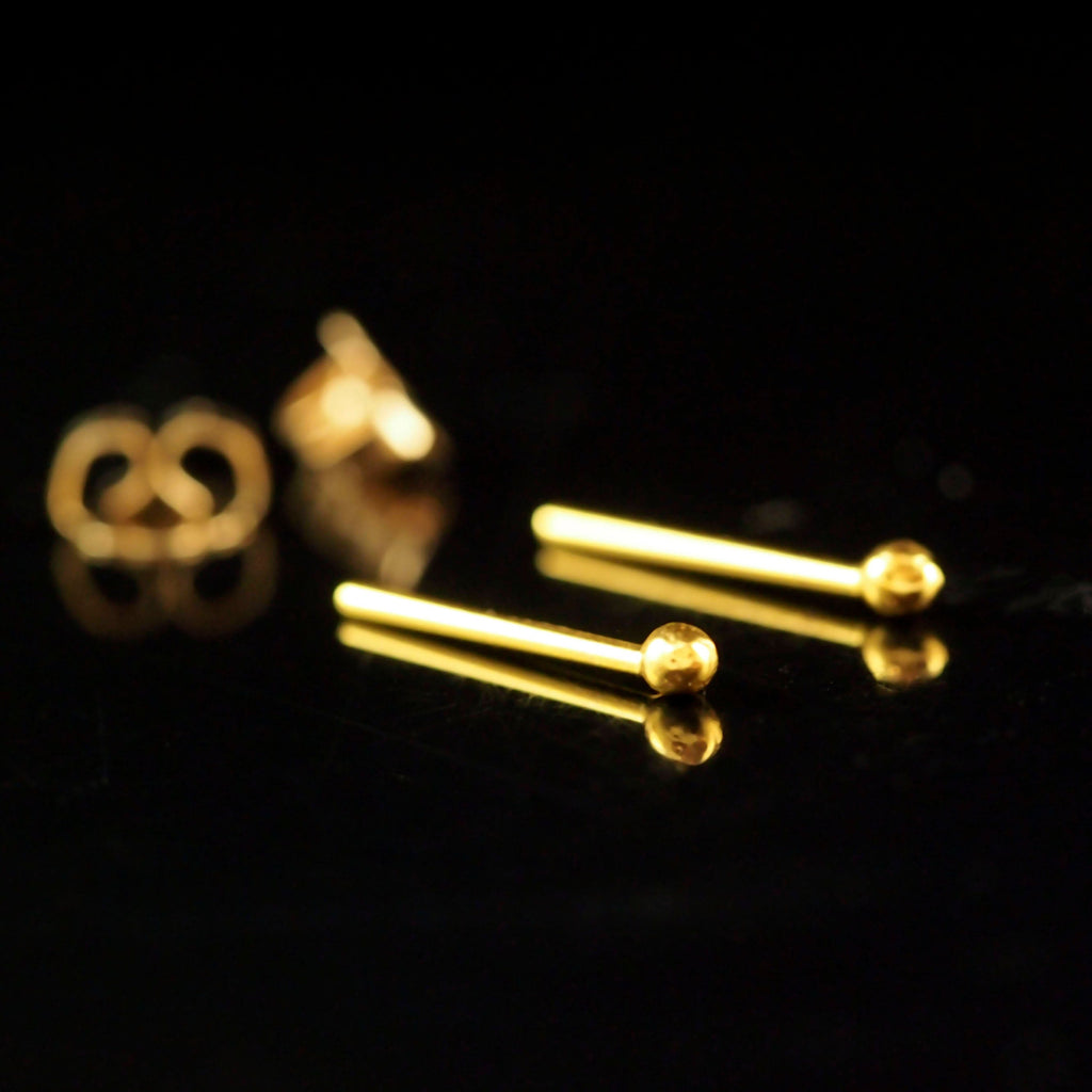 1 Pair Petite 2mm Ball Post Earrings in 14kt Gold Filled