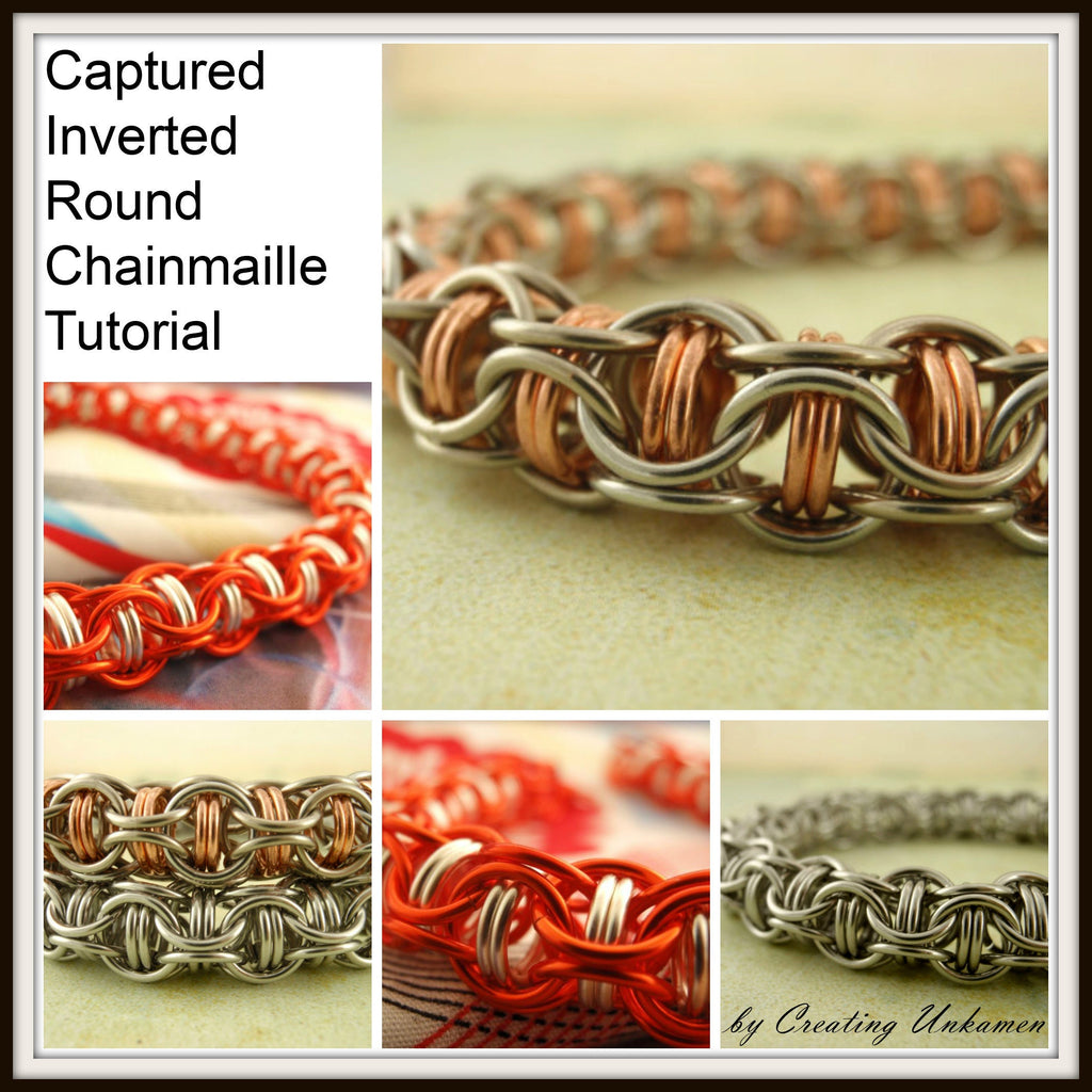 Captured Inverted Round Chainmaille Bracelet Tutorial - PDF