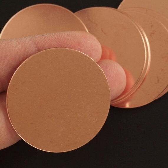 Round Copper & Antique Blanks in 16 Sizes From 10mm to 63.5mm Stamping Disc With Jump Rings - 18 gauge - Extra Sturdy