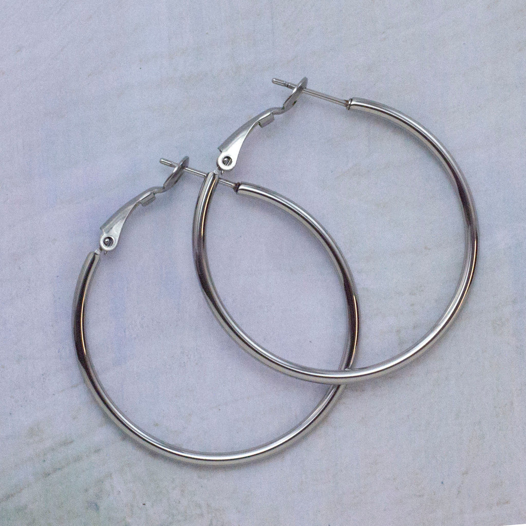 4 Pairs Surgical Steel Hinged Beading Hoops - 15.5mm, 30mm, 40mm, 50mm, and 60mm