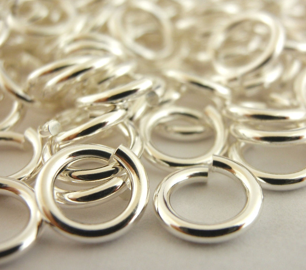 50 Custom Handmade Argentium Sterling Silver Jump Rings - You Pick Gauge and Diameter