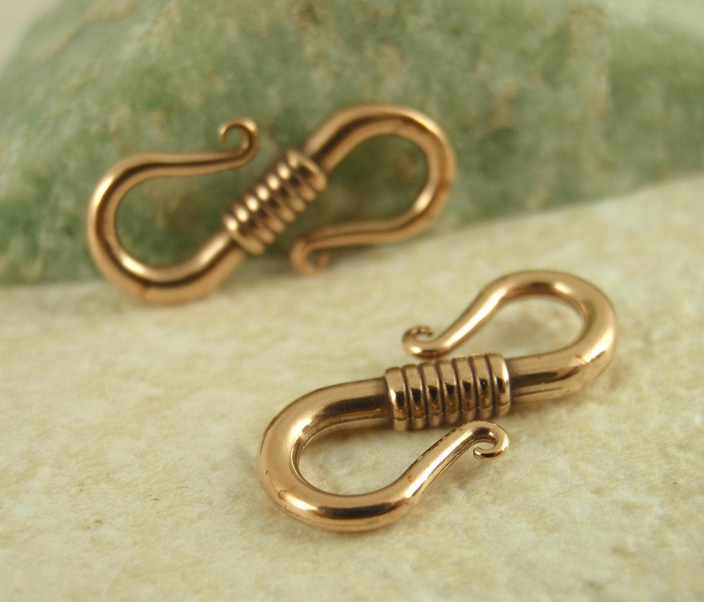 1 Bronze S Hook Clasp - 15.3mm X 7.3mm - Made in the USA - 100% Guarantee