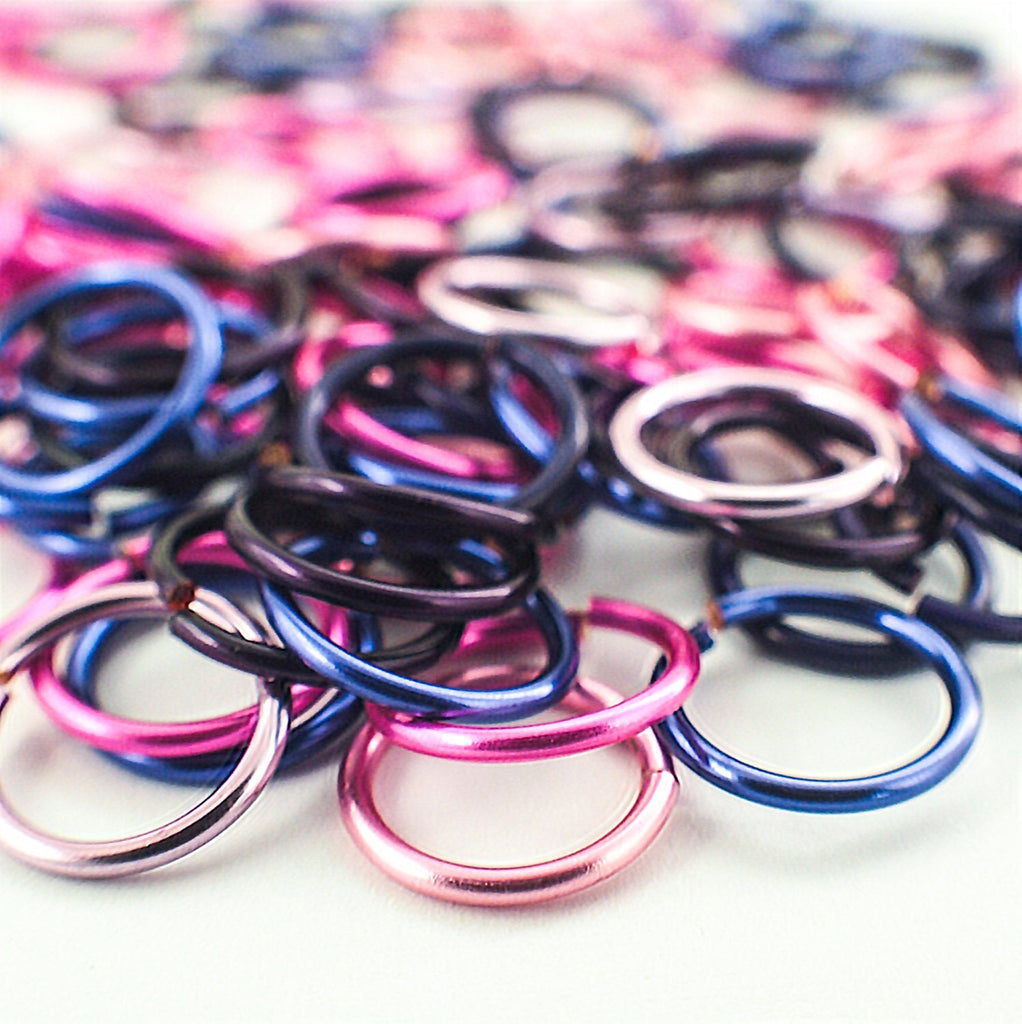 100 Pinks and Purples Jump Ring Mix -  18, 20, 22 and 24 Gauge - 100% Guarantee