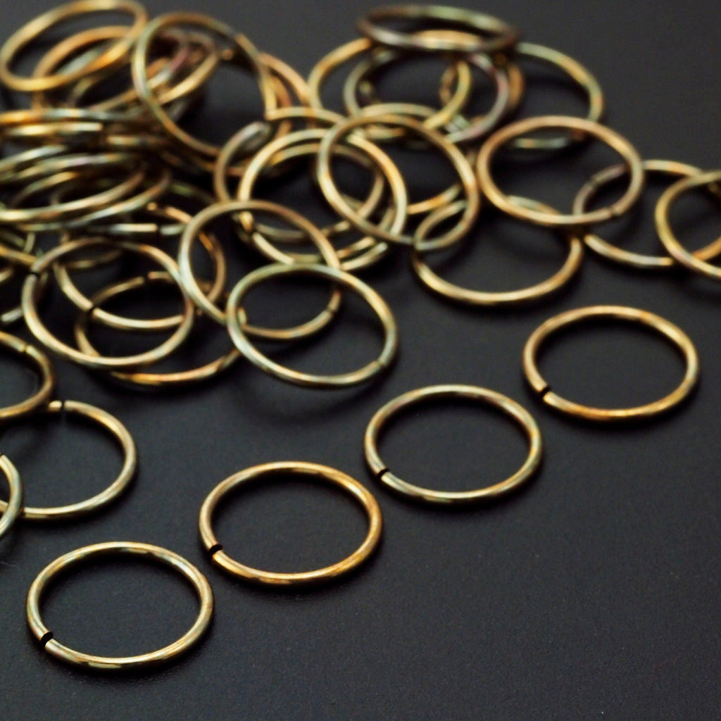 100 Oxidized Antique Brass Jump Rings - Handmade in Your Choice of Gauge 10, 12, 14, 16, 18, 20, 22, 24, 24 and Diameter