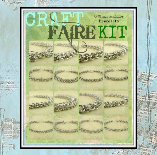 PDF Chainmail Tutorial - Craft Faire - Fun For All Skill Levels - Deluxe Instructions for 8 Bracelets