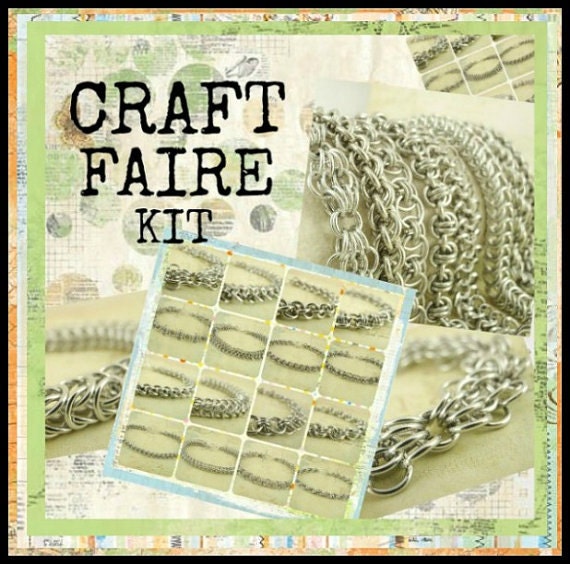 PDF Chainmail Tutorial - Craft Faire - Fun For All Skill Levels - Deluxe Instructions for 8 Bracelets