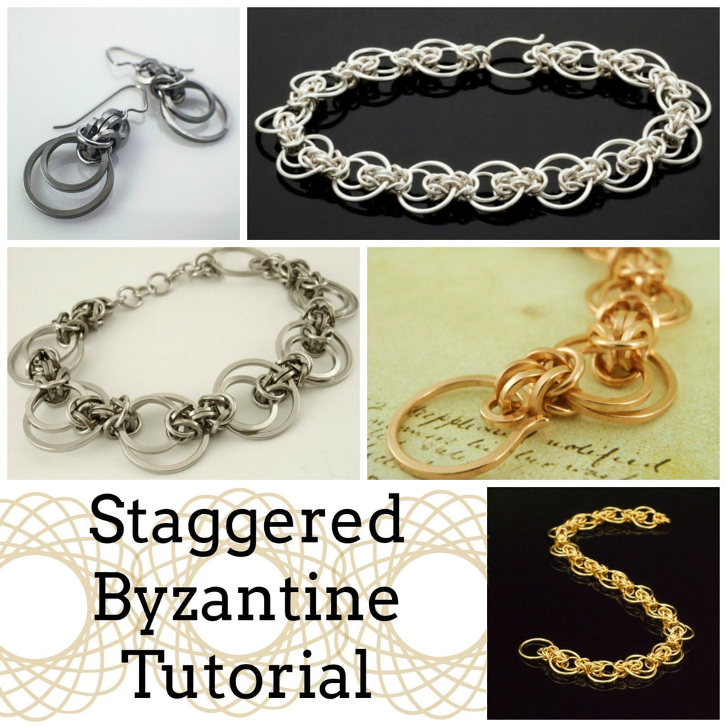 Staggered Byzantine Bracelet and Earrings Tutorial - Expert PDF