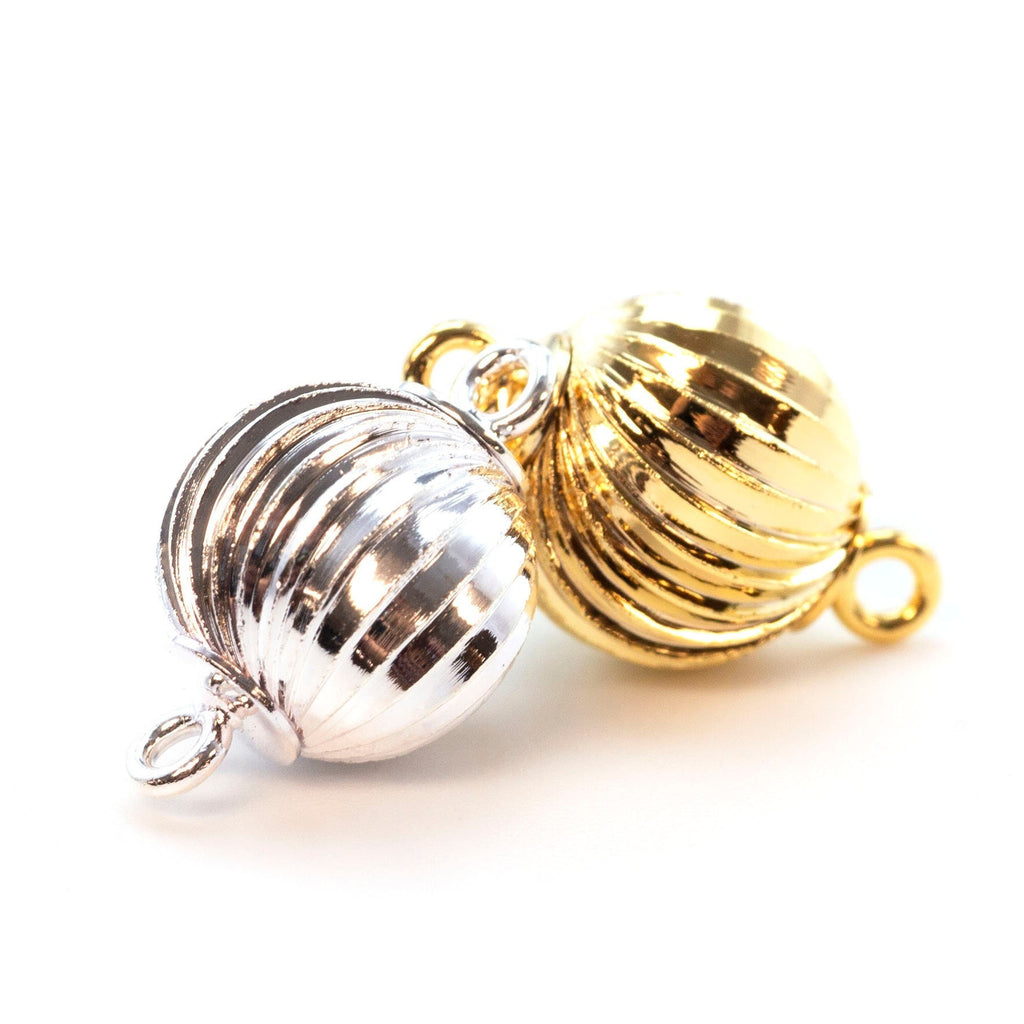 1 Magnetic Ornament Ball Clasp - 12mm X 6mm - Gold or SIlver Plate - 100% Guarantee