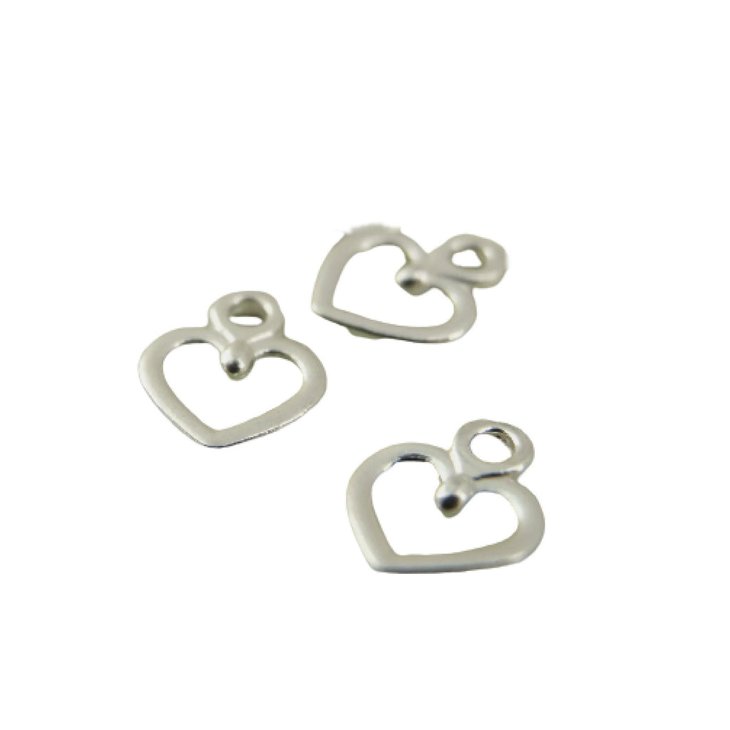 20 Petite Sterling Silver Heart Charms - 100% Guarantee