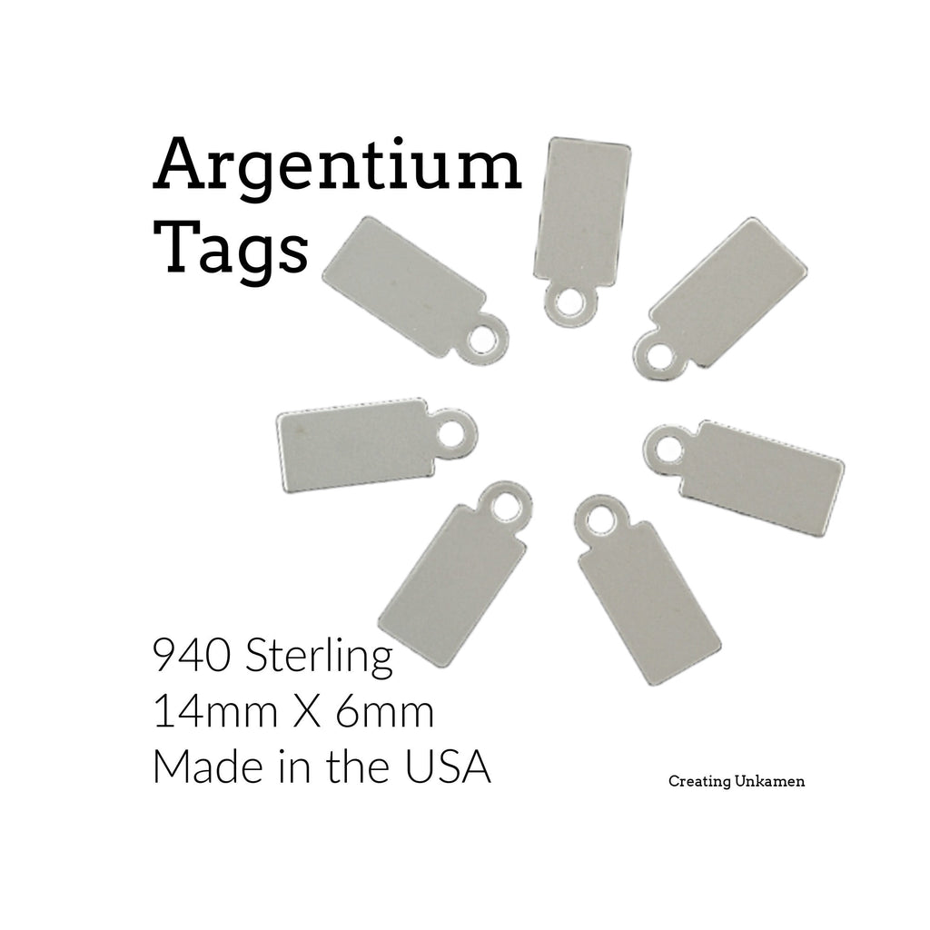 12 Argentium Sterling Silver Tag Stamping Blanks - 14mm X 6mm - 100% Guarantee