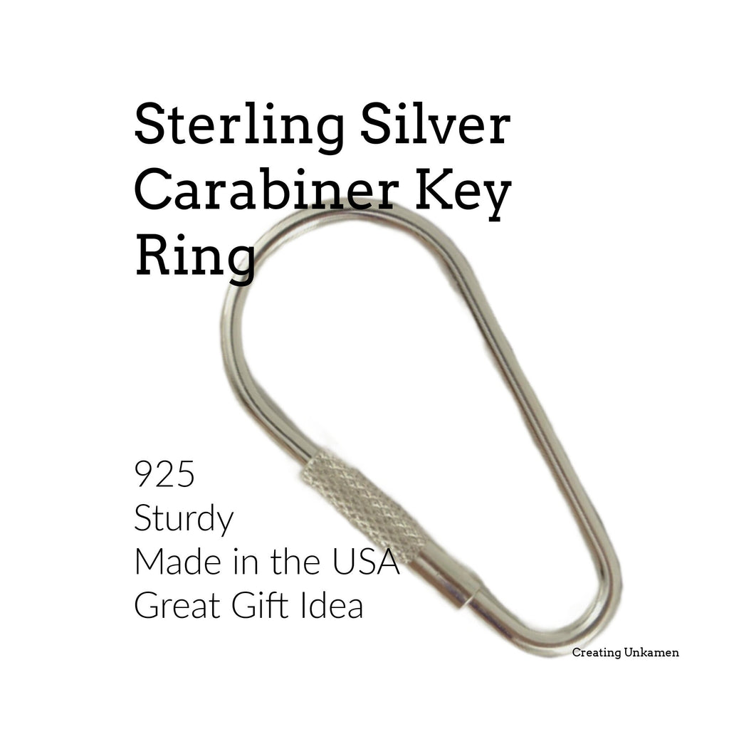 Sterling Silver Carabiner Key Ring - 47mm X 23mm - Made in the USA