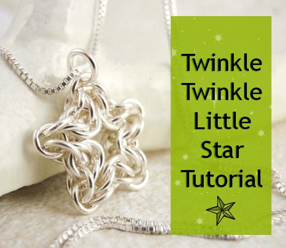 Twinkle Twinkle Little Sterling Silver Star Tutorial - Pendant, Necklace, Earrings - Versatile Chainmaille PDF
