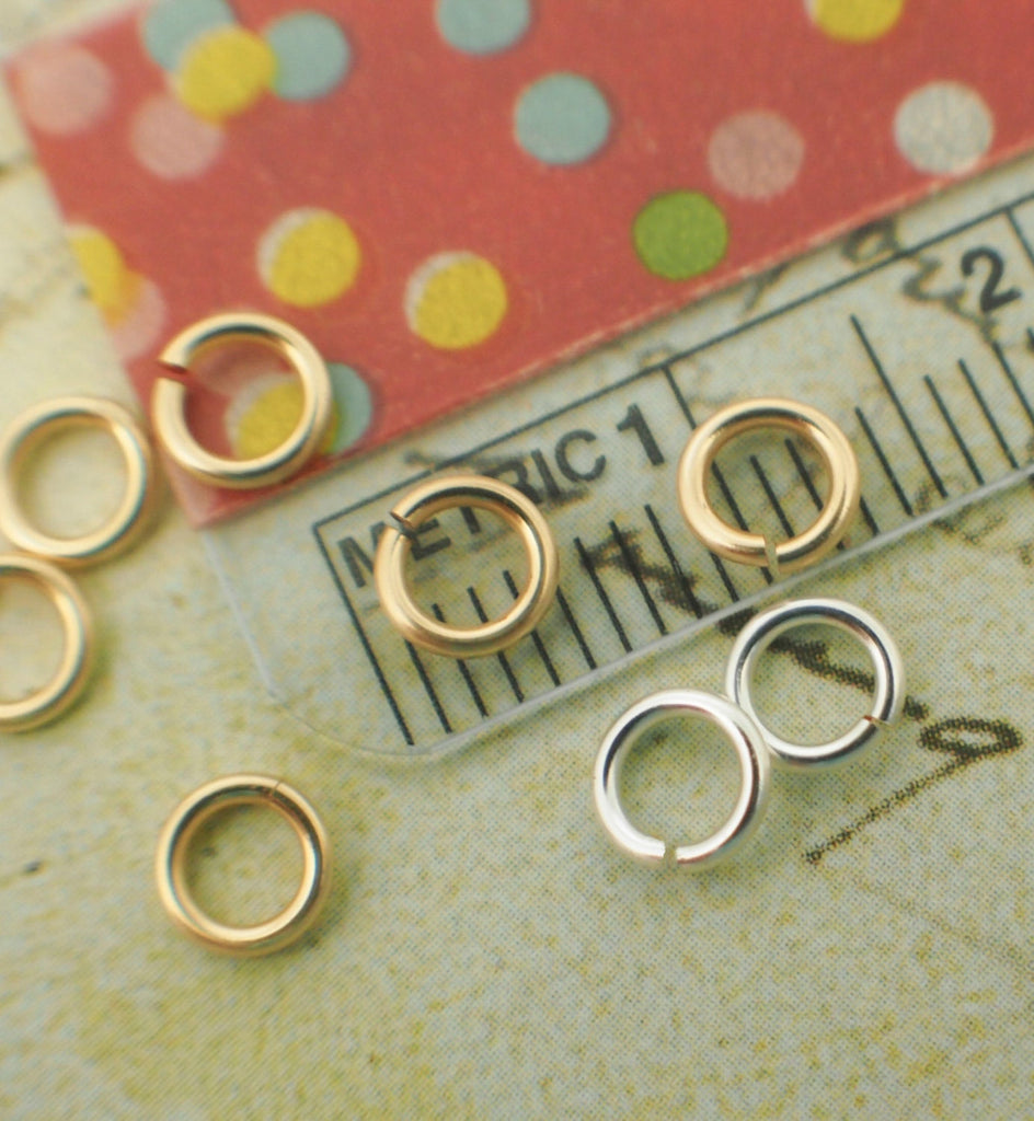 100 Premium Jump Rings Half Hard - Silver Plate, Gold Color, Non Tarnish Copper, Antique Brass -  18, 20, 22 gauge Custom Handmade
