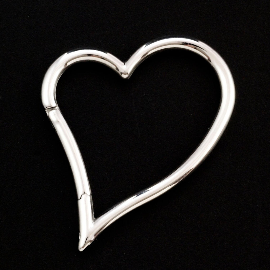 1 Stainless Steel Heart Trigger-less Clasp - 41mm X 32mm - 100% Guarantee