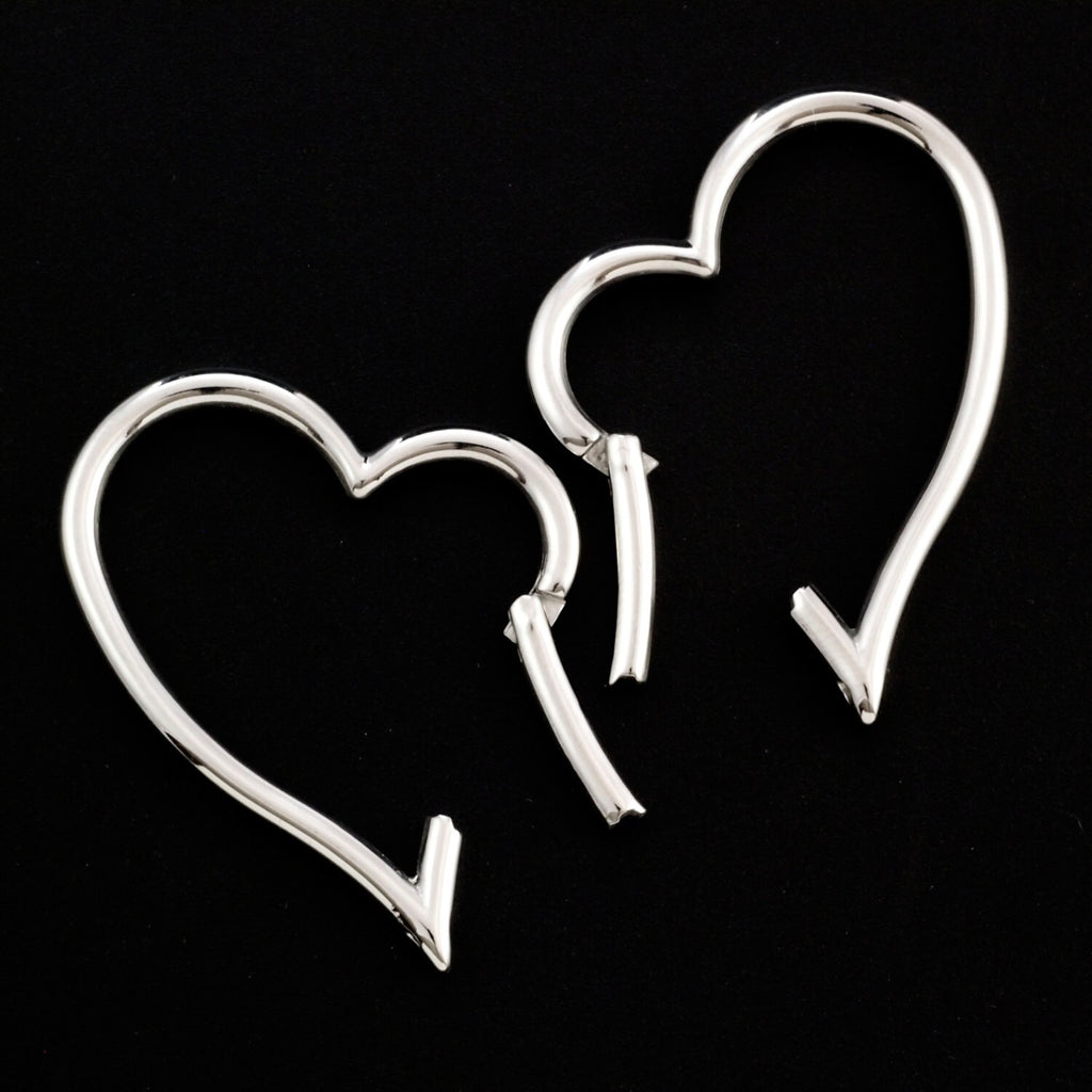 1 Stainless Steel Heart Trigger-less Clasp - 41mm X 32mm - 100% Guarantee
