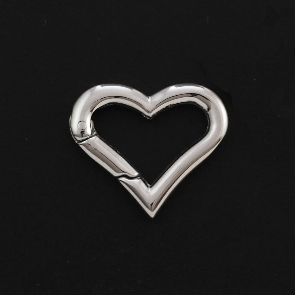 1 Stainless Steel Heart Trigger-less Clasp - 17mm X 20mm - 100% Guarantee