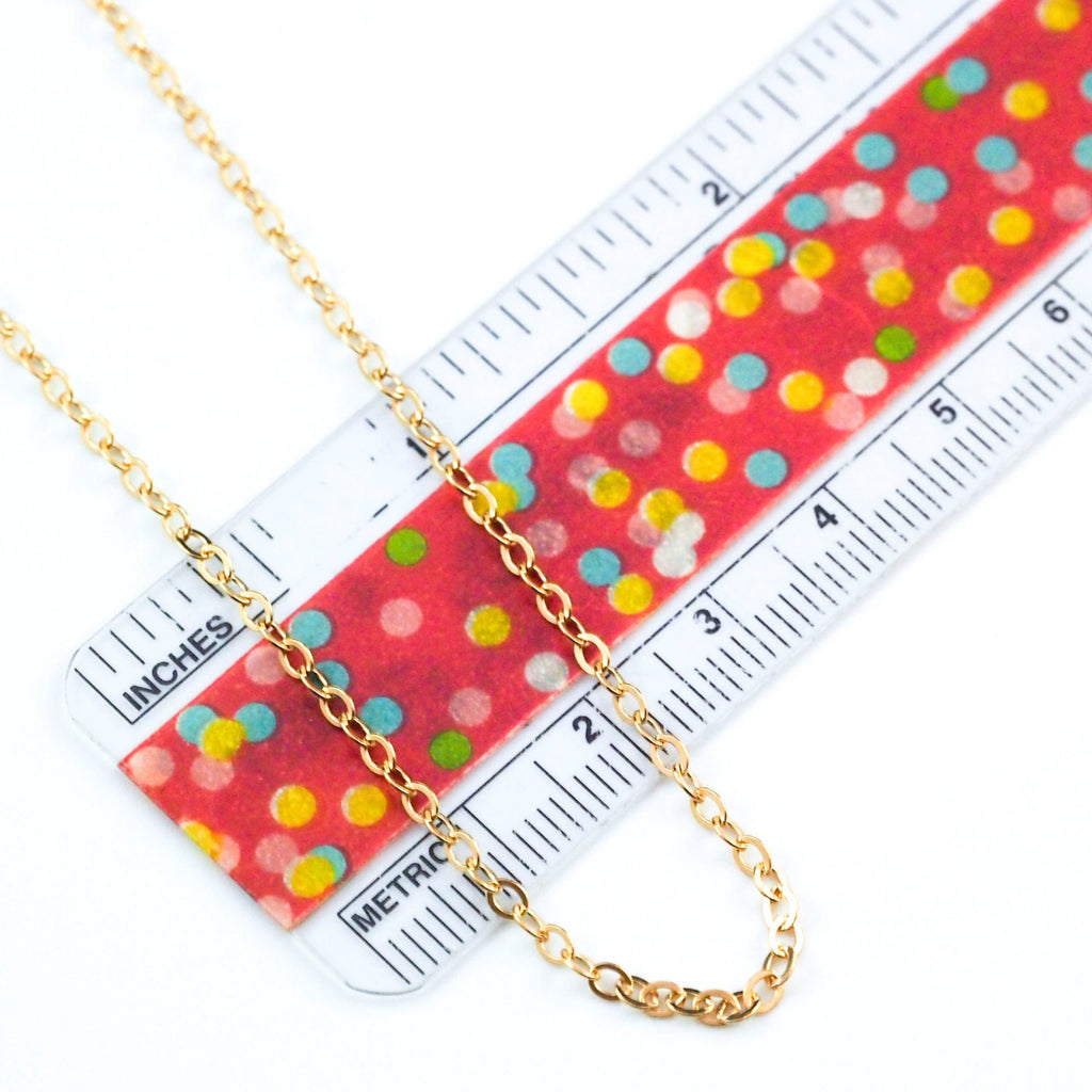 2.2mm 14kt Gold Filled Flat Oval Cable Chain - Custom Finished Lengths or By The Foot - Made in the USA