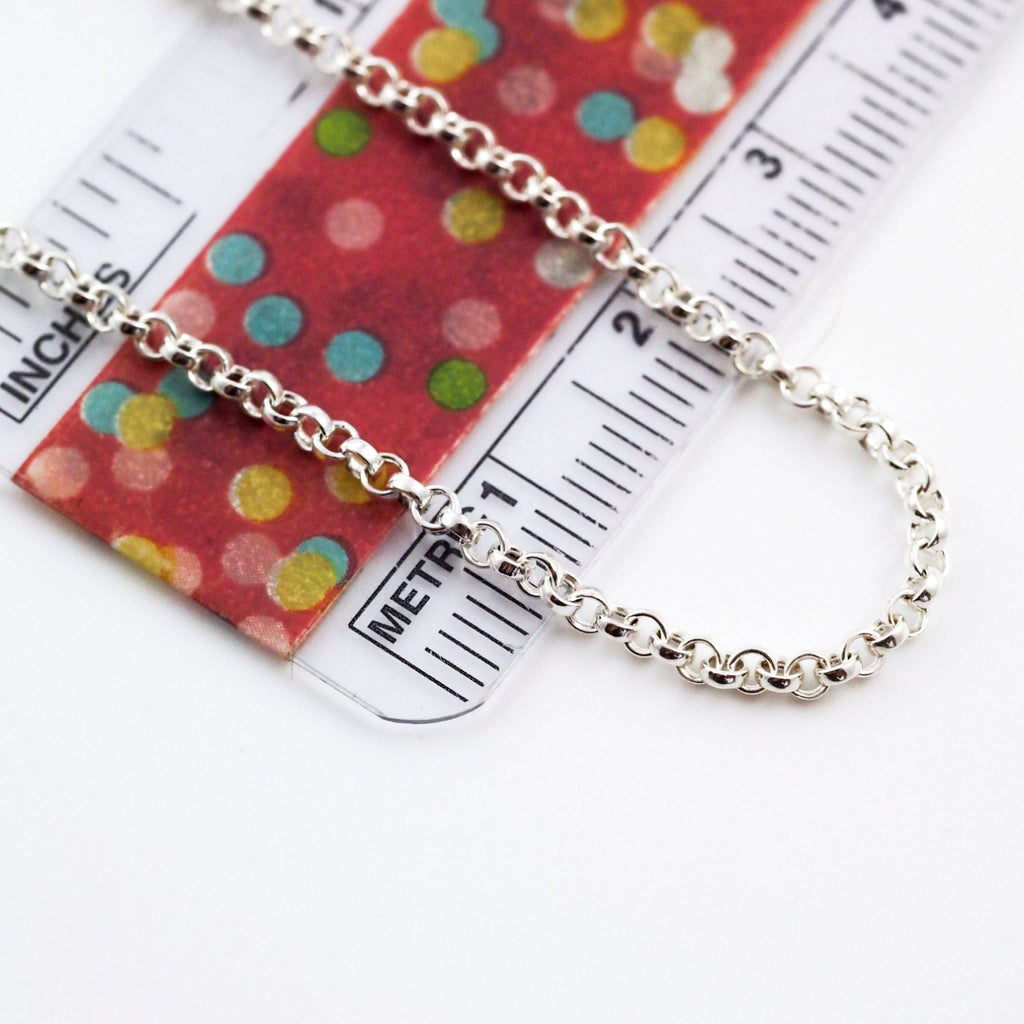 Sterling Silver Rolo Chain - 2.3mm - Custom Finished Any Length or By The Foot - Made in the USA