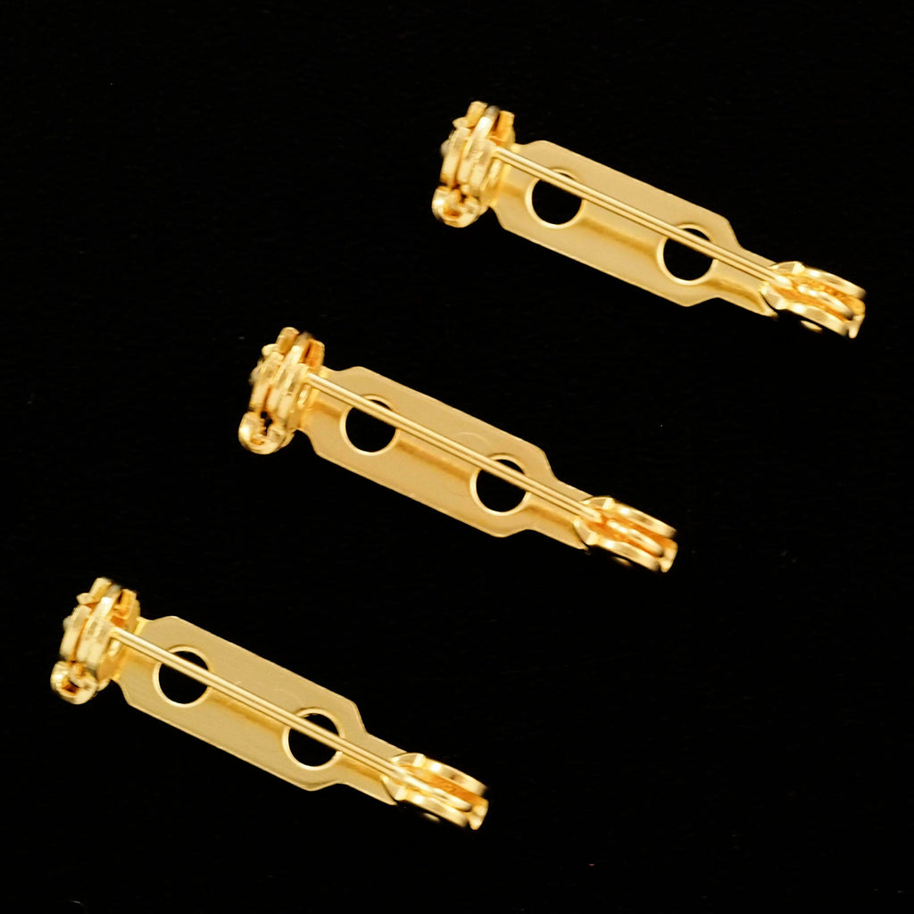 Pin Backs 10 - Gold or Silver Plated 4 Sizes - Best Commercially Made - Locking Bar