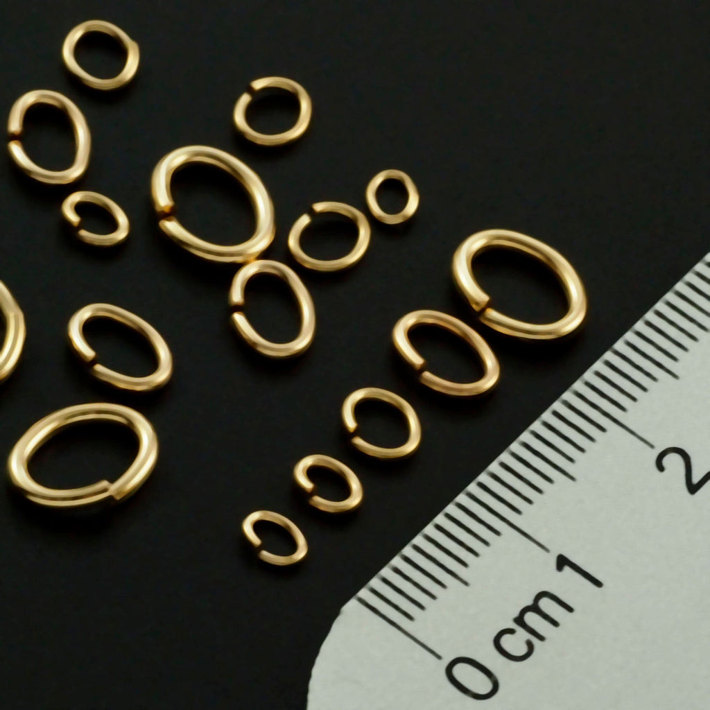10 - 14kt Gold Filled Oval Jump Rings - 7 Sizes in 16, 18, 20 and 22 gauge to Choose From