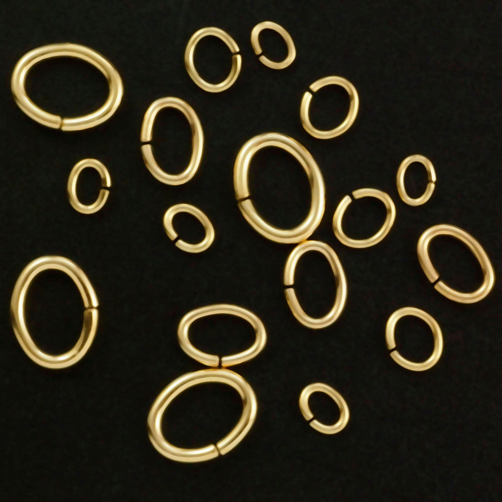 10 - 14kt Gold Filled Oval Jump Rings - 7 Sizes in 16, 18, 20 and 22 gauge to Choose From