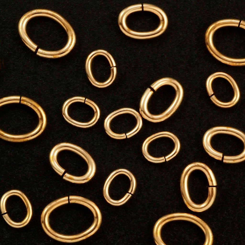 30 Solid Bronze Oval Jump Rings - 4 Sizes in 16 and 18 gauge