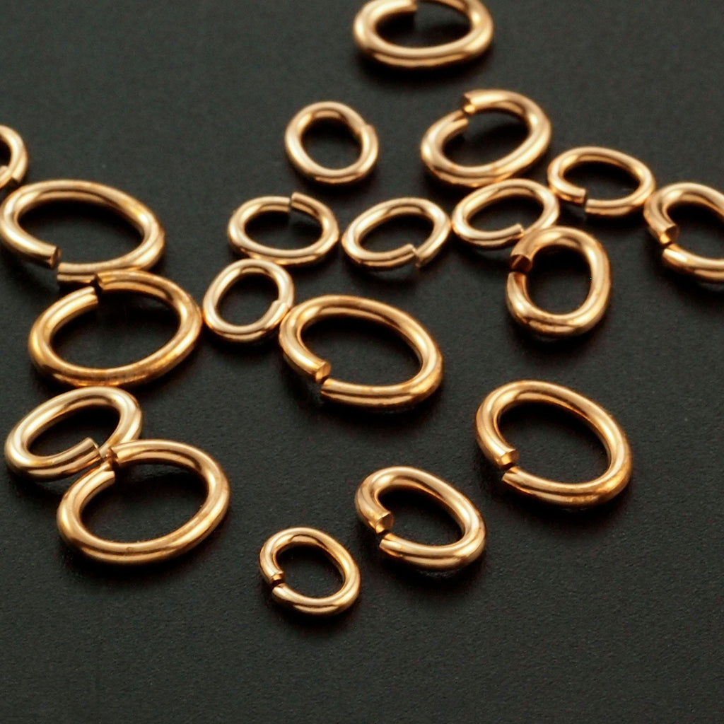 30 Solid Bronze Oval Jump Rings - 4 Sizes in 16 and 18 gauge
