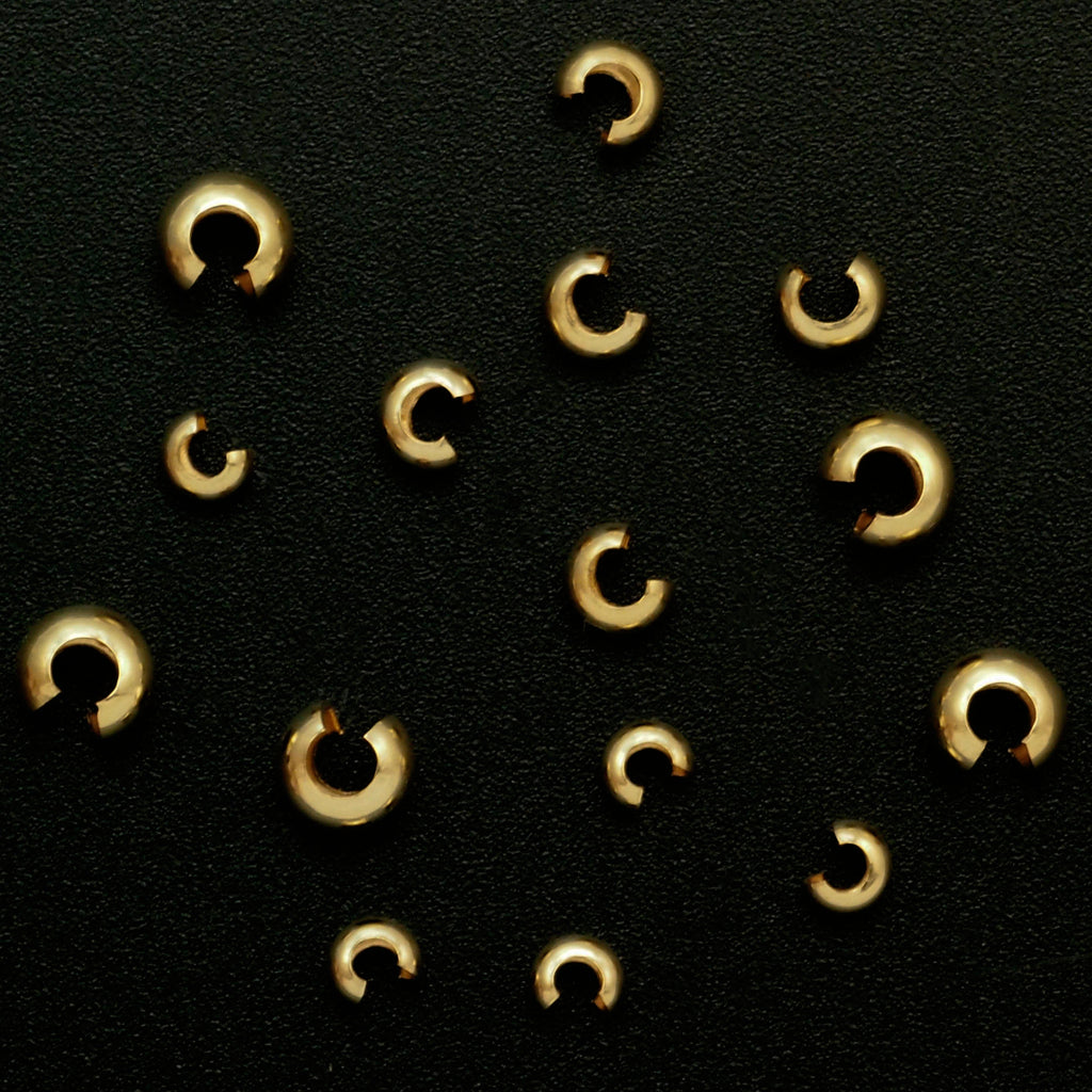 Crimp Covers 6 - 14kt Gold Filled 2.5mm, 3.2mm or 4mm - Made in the USA - 100% Guarantee