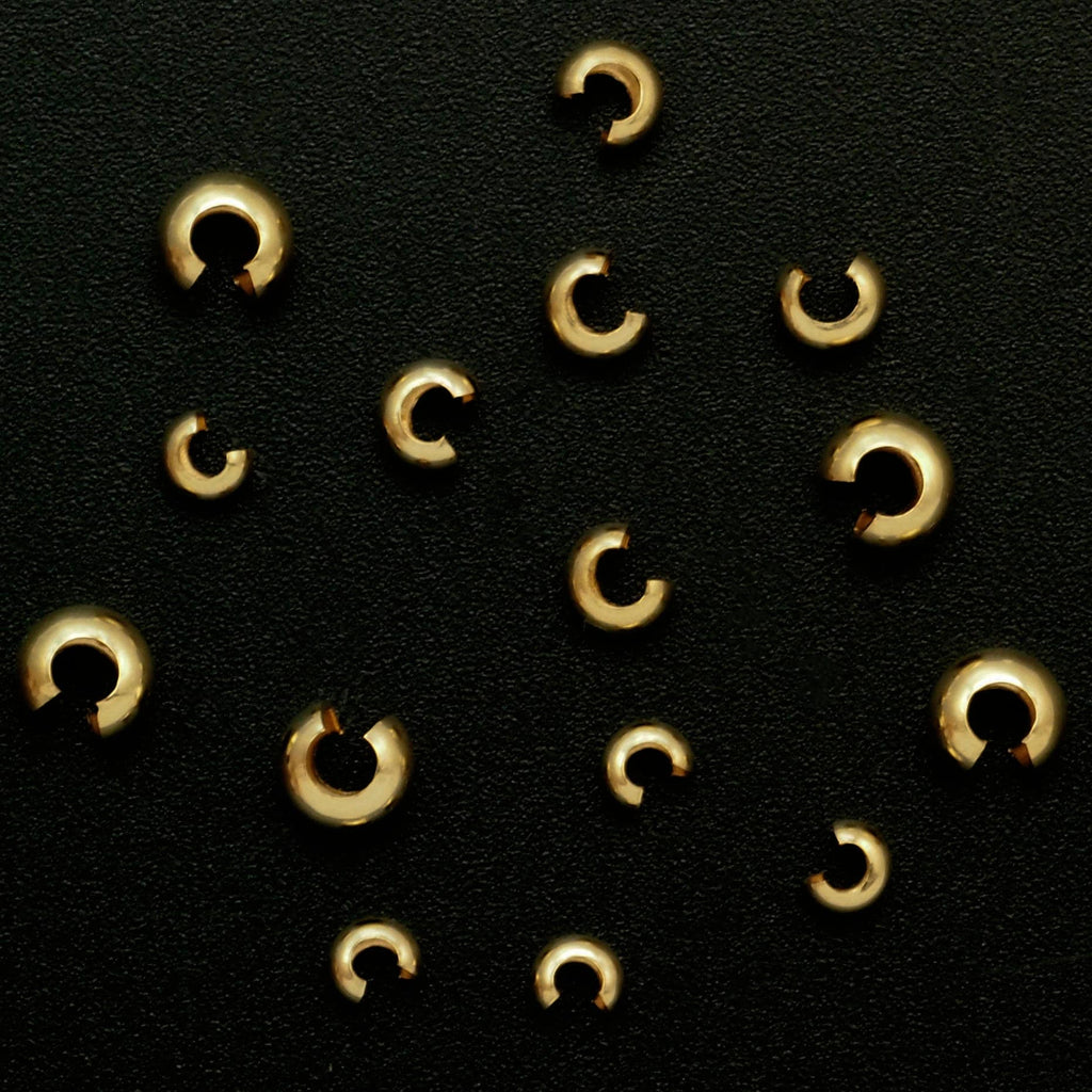 6 - 14kt Gold Filled Crimp Covers - 2.5mm, 3.2mm or 4mm - Made in the USA - 100% Guarantee