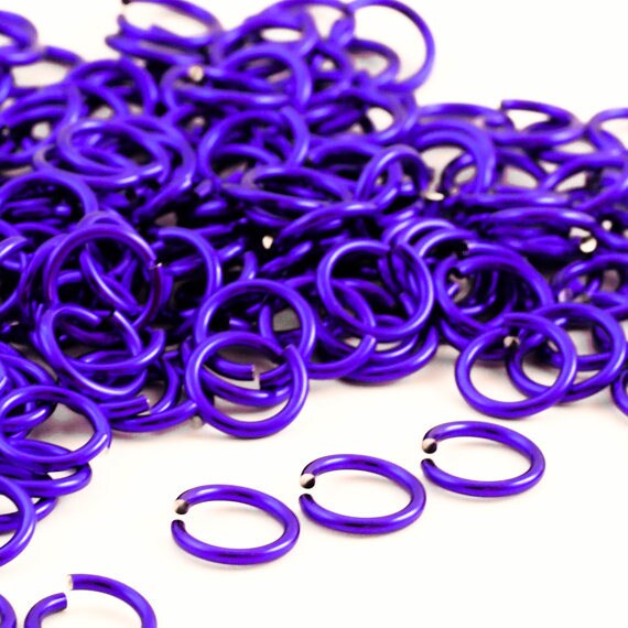 100 Jump Rings 14 gauge Anodized Aluminum 8.1mm ID - 11.3mm OD - 5/16" - 17 Colors