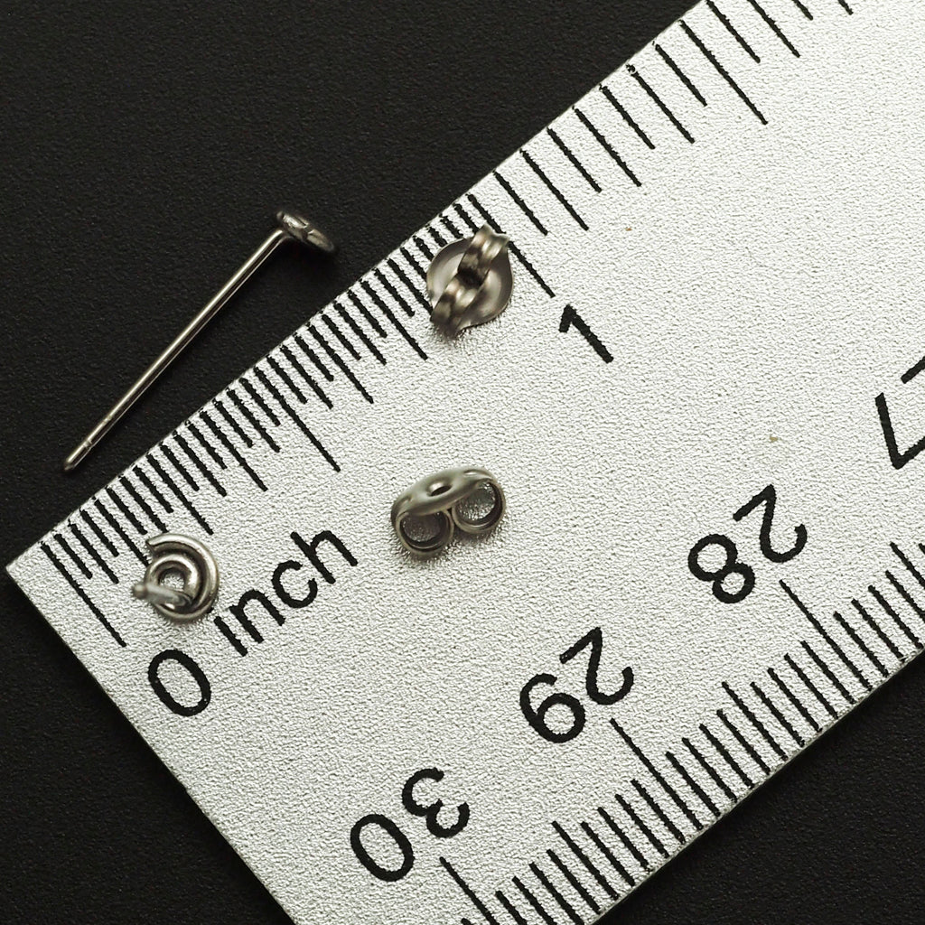 Simply Silver Niobium Hypoallergenic Coil Post Earrings 20 gauge 3.5mm