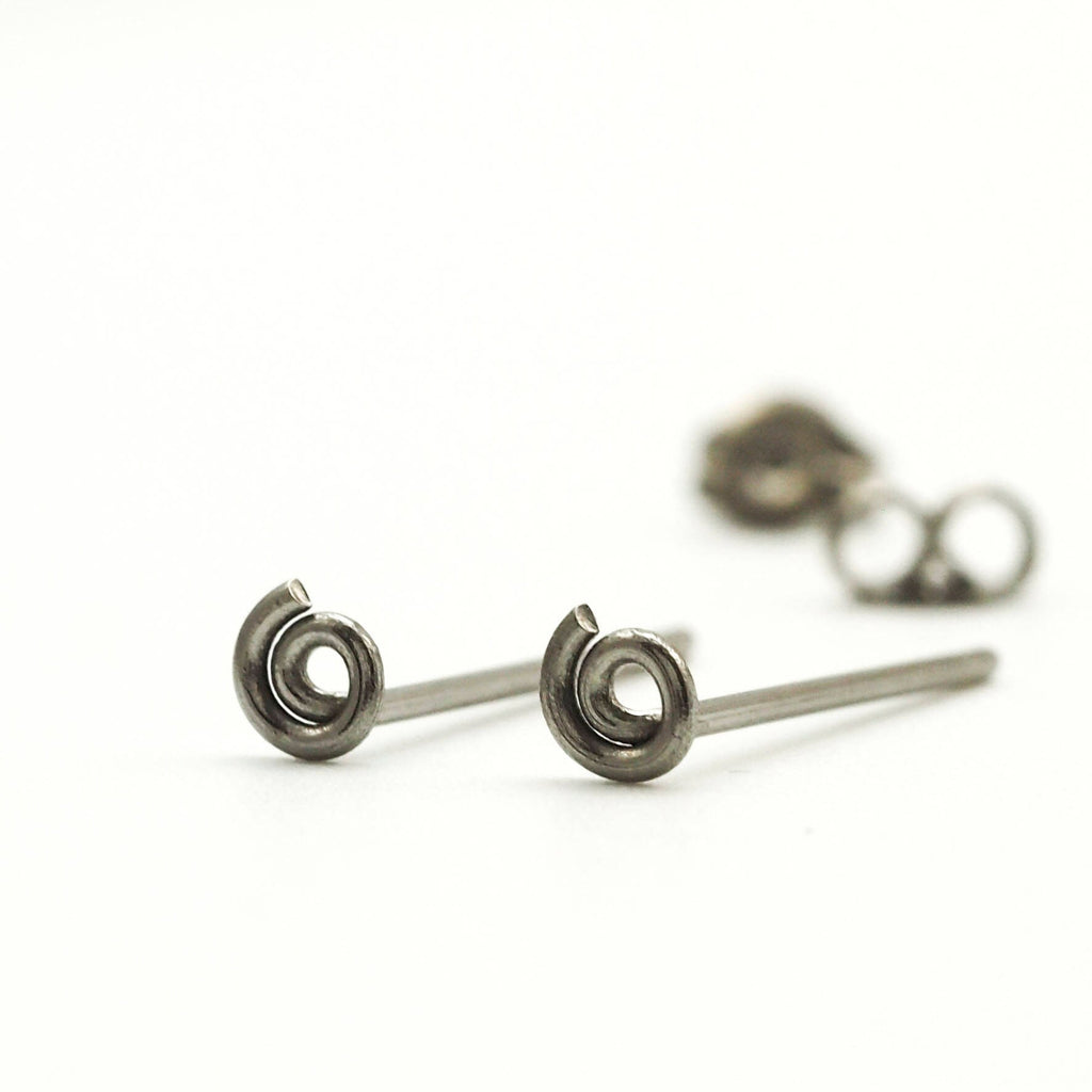 Simply Silver Niobium Hypoallergenic Coil Post Earrings 20 gauge 3.5mm