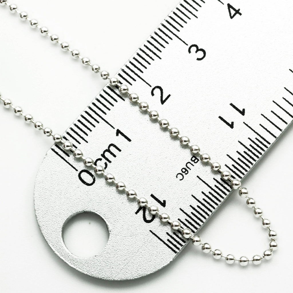 Sterling Silver Bead Chain - 1.8mm - By the Foot or Finished in Custom Lengths and Finishes - Bright, Antique or Black - Made in the USA