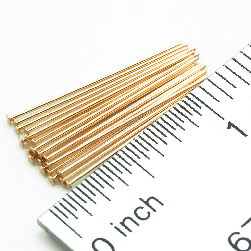 10 - 14kt Gold Filled Flat Head Pins 23, 24 gauge