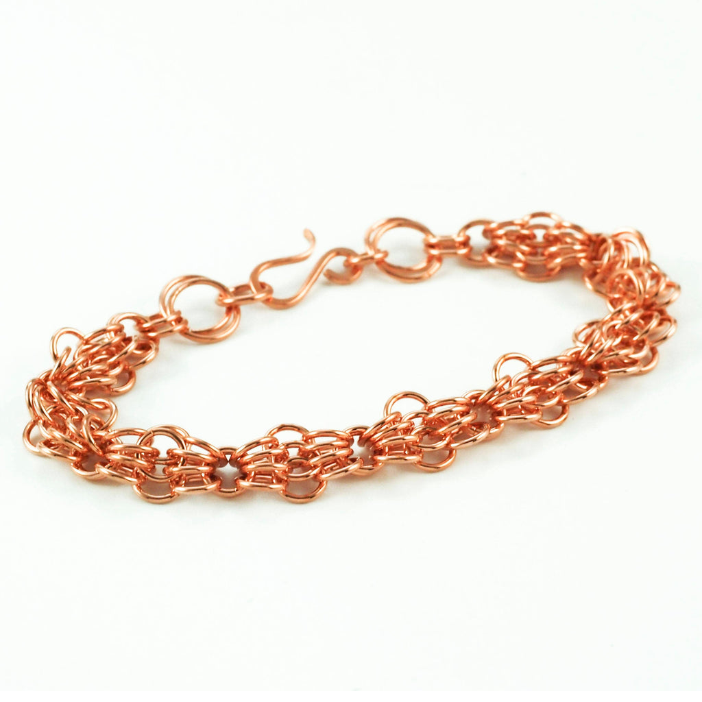 Kit Sterling Silver and Copper Butterfly Weave Bracelet Beginner Chainmaille Jewelry Creating