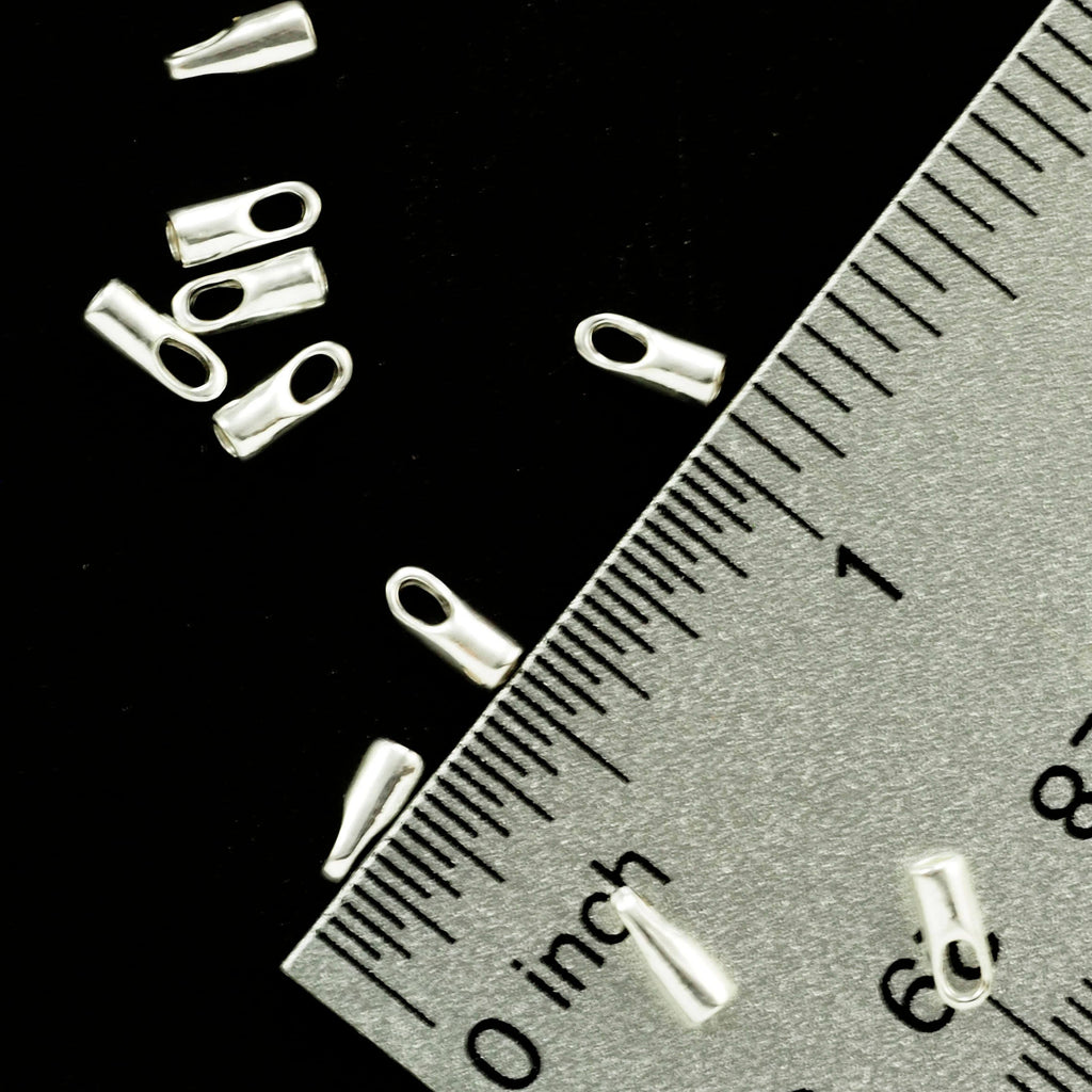4 Sterling Silver Tube End Caps - 1.5mm ID - Made in the USA