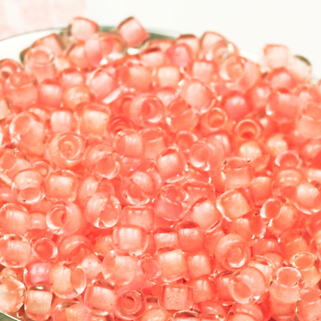 Pink Toho 8/0 Seed Beads - Glow in the Dark Yellow Green