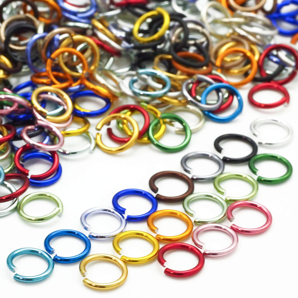 100 Jump Rings 14 gauge Anodized Aluminum 8.1mm ID - 11.3mm OD - 5/16" - 17 Colors