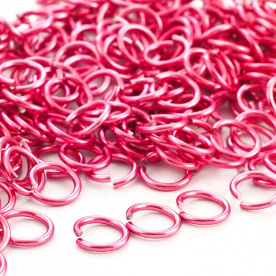 100 Jump Rings 14 gauge Anodized Aluminum 8.1mm ID - 11.3mm OD - 5/16" - 17 Colors