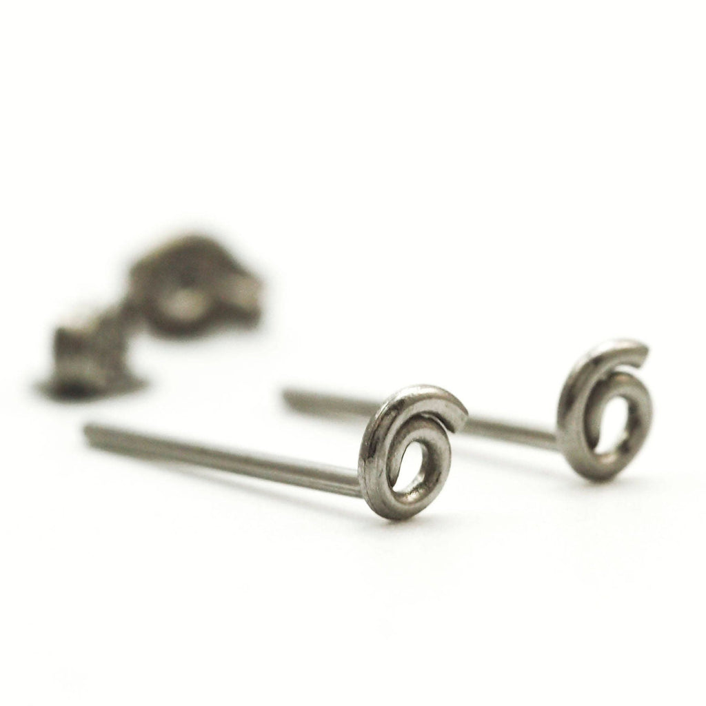 Simply Silver Niobium Hypoallergenic Coil Post Earrings 20 gauge 3.5mm