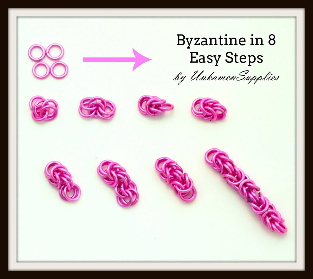 Economical Gold or Silver Byzantine Bracelet Kit with Mood Bead - Byzantine Chainmail - Perfect Starter Kit