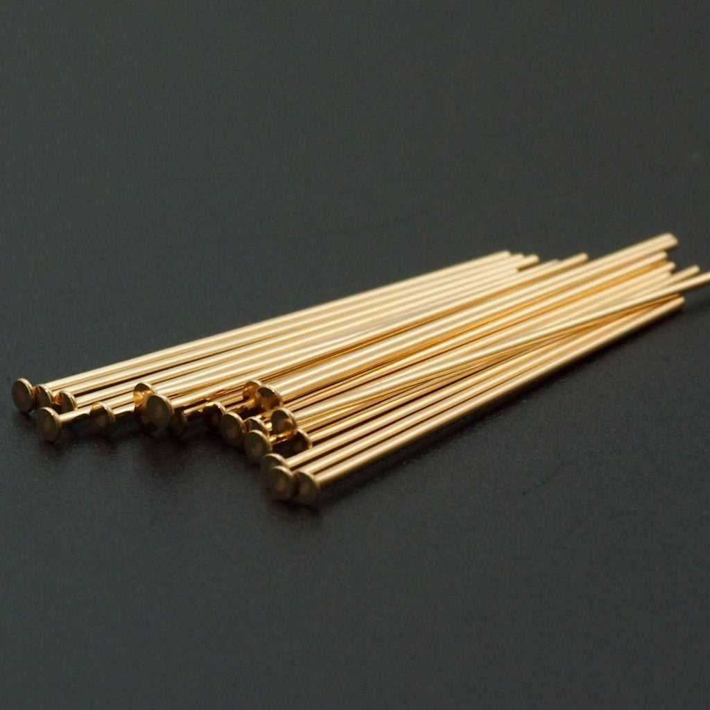 10 - 14kt Gold Filled Flat Head Pins 23, 24 gauge