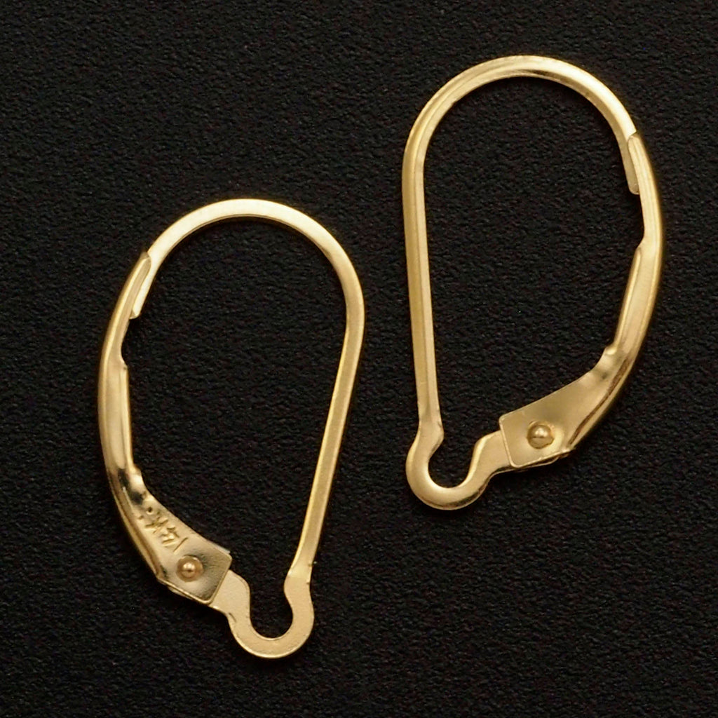 1 Pair 14kt Solid Gold Leverback Ear Wires - Interchangeable