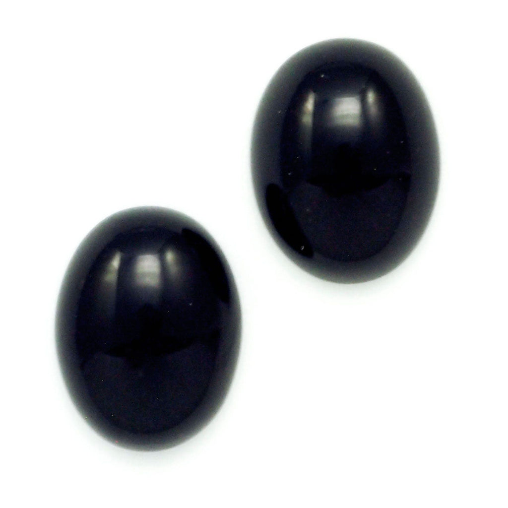Black Onyx Oval Calibrated Cabochons 8mm X 6mm, 9mm X 7mm, 10mm X 8mm, 12mm X 10mm, 14mm X 10mm, 16mm X 12mm, 18mm X 13mm, 25mm X 18mm