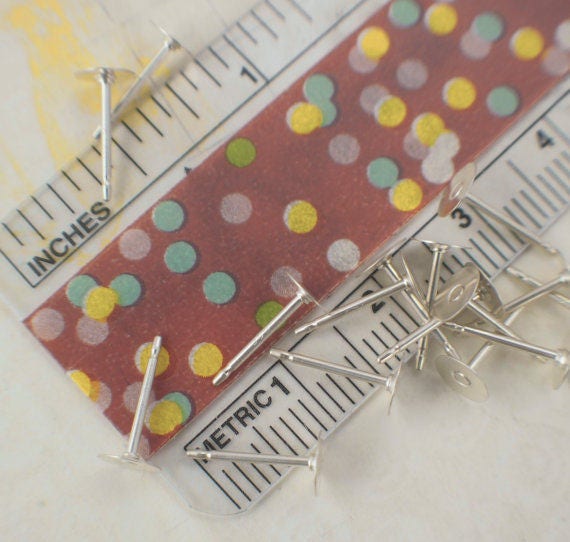 Sterling Silver Post Earrings KIT or A La Cart Makes 5 Pairs - 1mm, 2.5mm, 4mm, 5mm, 6mm, 9.6mm Pad - Made in the USA Resin, Nuts and Posts