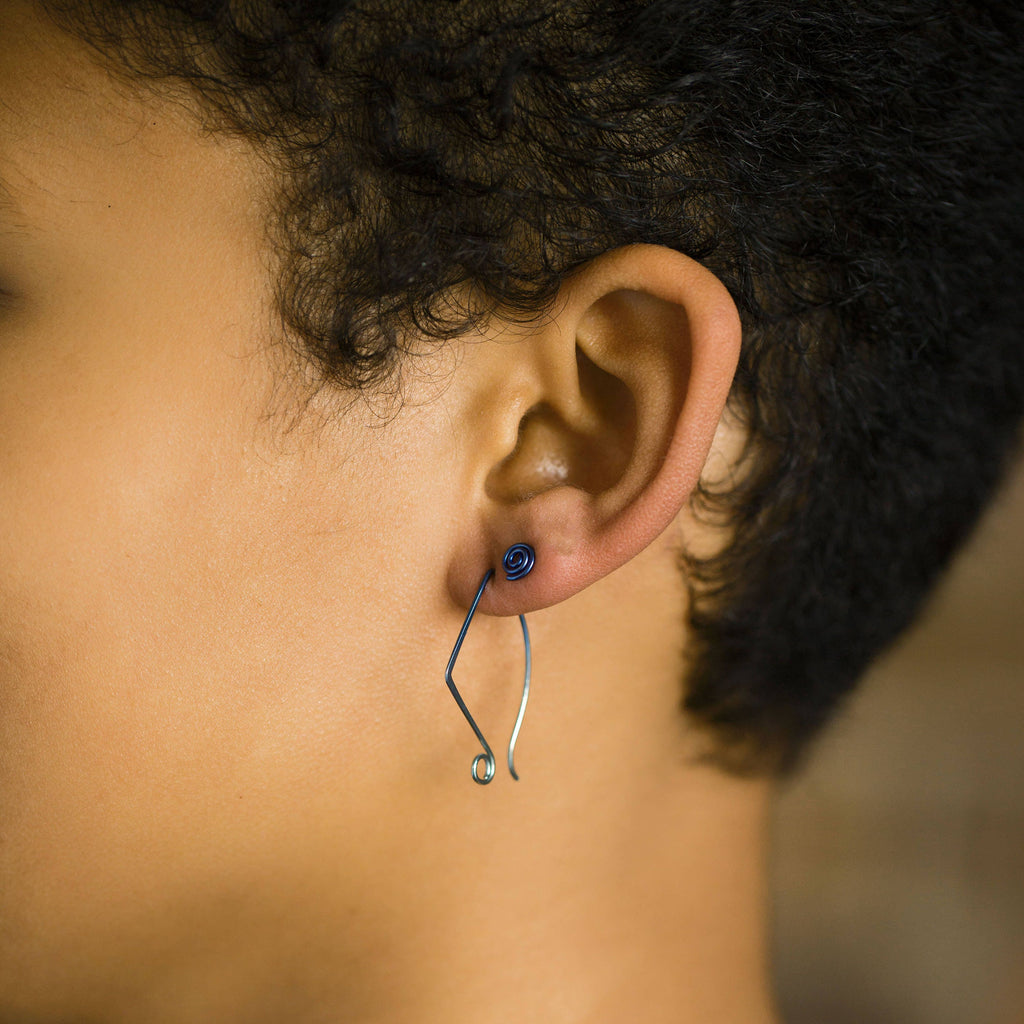 Niobium Hypoallergenic Coil Post Earrings 20 gauge - 5mm, 7mm or 9mm