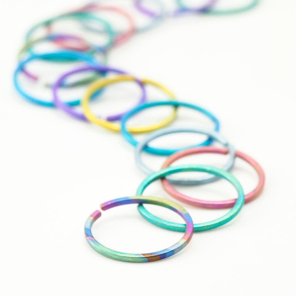 Colorful Hypoallergenic Simple Hoop in Square Titanium 12, 14, 16, 18, 20 gauge - You Pick Color and Diameter