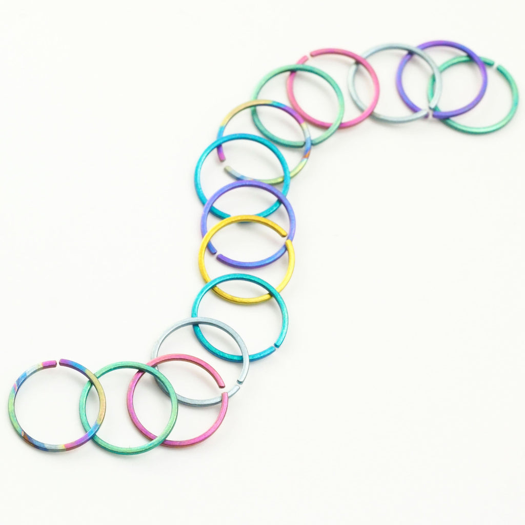 Colorful Hypoallergenic Simple Hoop in Square Titanium 12, 14, 16, 18, 20 gauge - You Pick Color and Diameter